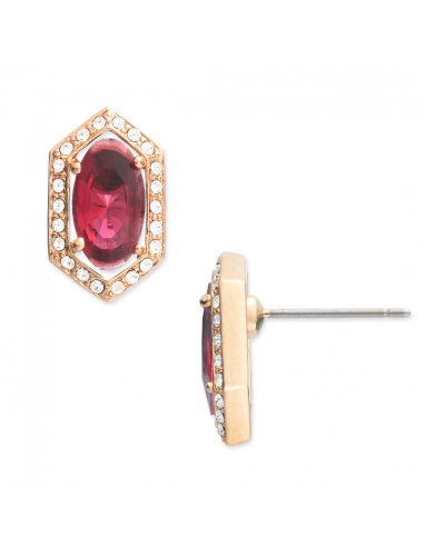 Grossé Earrings - Jelly Beans - Gold Coloured - Crystal - Red - Gold Plated - 15x9 mm - GA61731