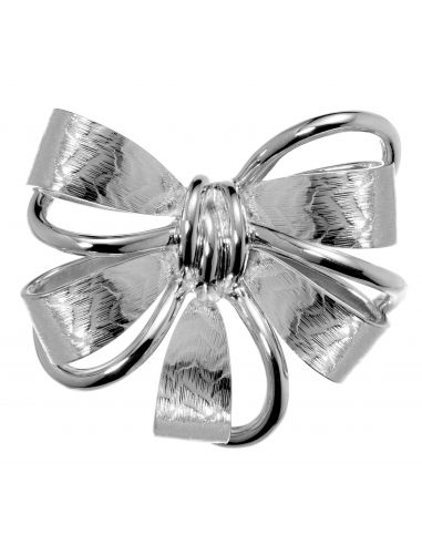 Grossé Brooch - Jahrenstag / Anniversary - Silver Coloured - Bow - Platinum Plated - 35 x 42 mm - GJ30143P   