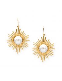 Grossé Drop Eaarings - Future Floral - Gold Coloured - Pearl - White - Gold...