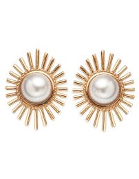 Grossé Earring - Future Floral - Gold Coloured - Pearl - White - Gold Plated...