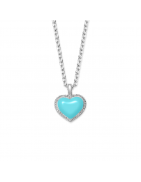Grossé Necklace - Pop Heart - Silver Coloured - Enamel - Light Blue -...