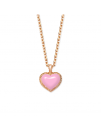 Grossé Collier - Pop Heart - Goldfarbe - Emaille - Rosa - Vergoldet - 38+5 cm...