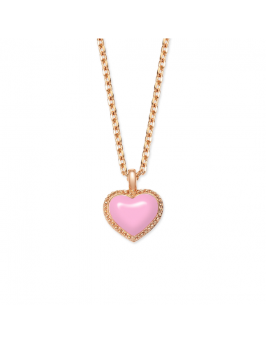 Grossé Collier - Pop Heart - Goldfarbe - Emaille - Rosa - Vergoldet - 38+5 cm - GA21627