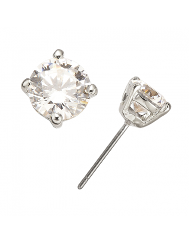 Grossé Earrings - Aristocratic - Silver Coloured - Zirconia - Platinum Plated - Ø 6 mm - GJ63210P 