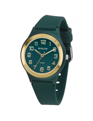 Sinar Horloge - Analoog - Bos Groen / Goud - 36 mm - Verstelbaar bandje 13-18,5cm - XB-48-6