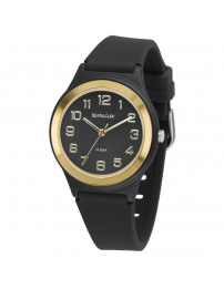 Sinar Watch - Analogue - Black / Gold - 36mm - Adjustable Strap 13-18,5cm -...