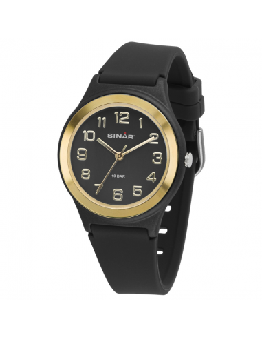 Sinar Armbanduhr - Analog - Schwarz / Gold - 39 mm - Verstellbares Band 13-18,5cm - XB-48-10