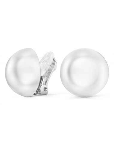 Traveller Clip Earrings - white 16mm Pearl - Platinum plated - 700216