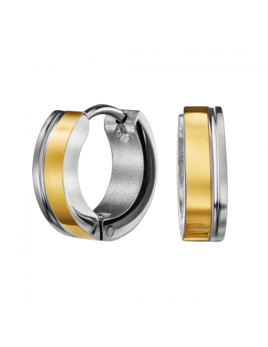 Traveller Earrings - Hoop Earrings - Bicolor - Gold Plated - Ø13mm - Stainless Steel - Silver & Gold Coloured - 166345