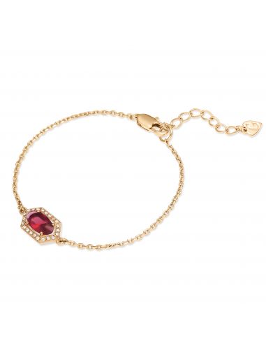 Grossé Bracelet - Jelly Beans - Gold Coloured - Crystal - Red - Gold Plated - 16+3 cm - GA10809