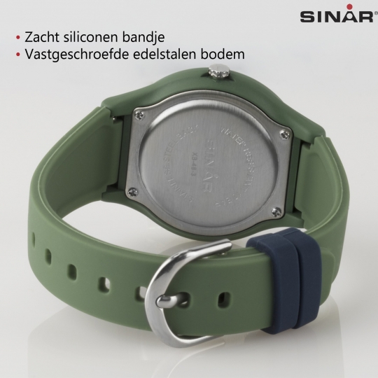 Uitgebreid onaangenaam blaas gat Sinar Analoog Horloge 36 mm 100 meter groen/ blauw XB-48-3