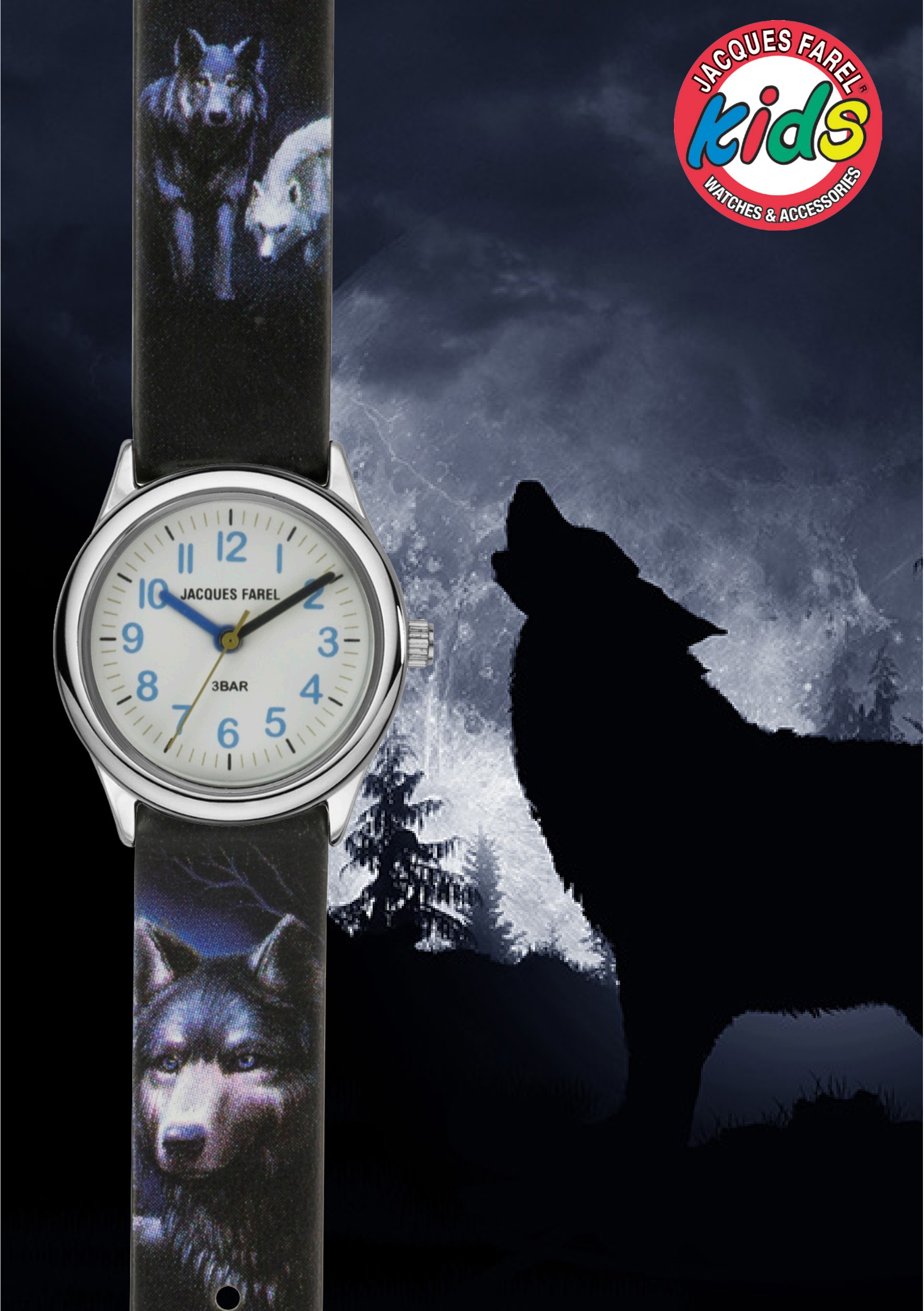Wolf - - Kinder - - Farel Armbanduhr Jungen Jacques HCC808