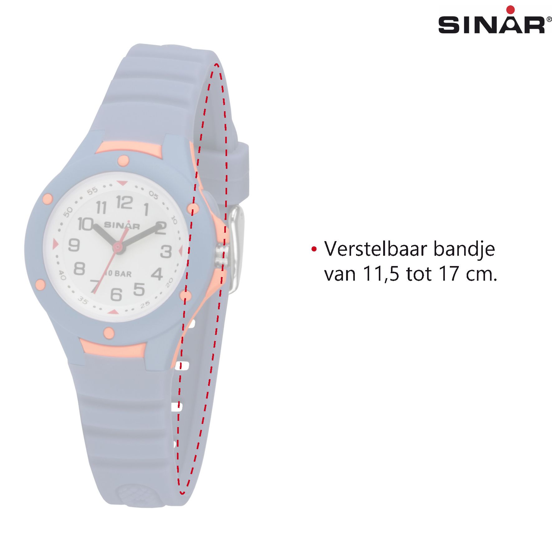SINAR Analoog Horloge - - XB-17-2 11,5-17 - Blauw/Oranje mm 27 cm 