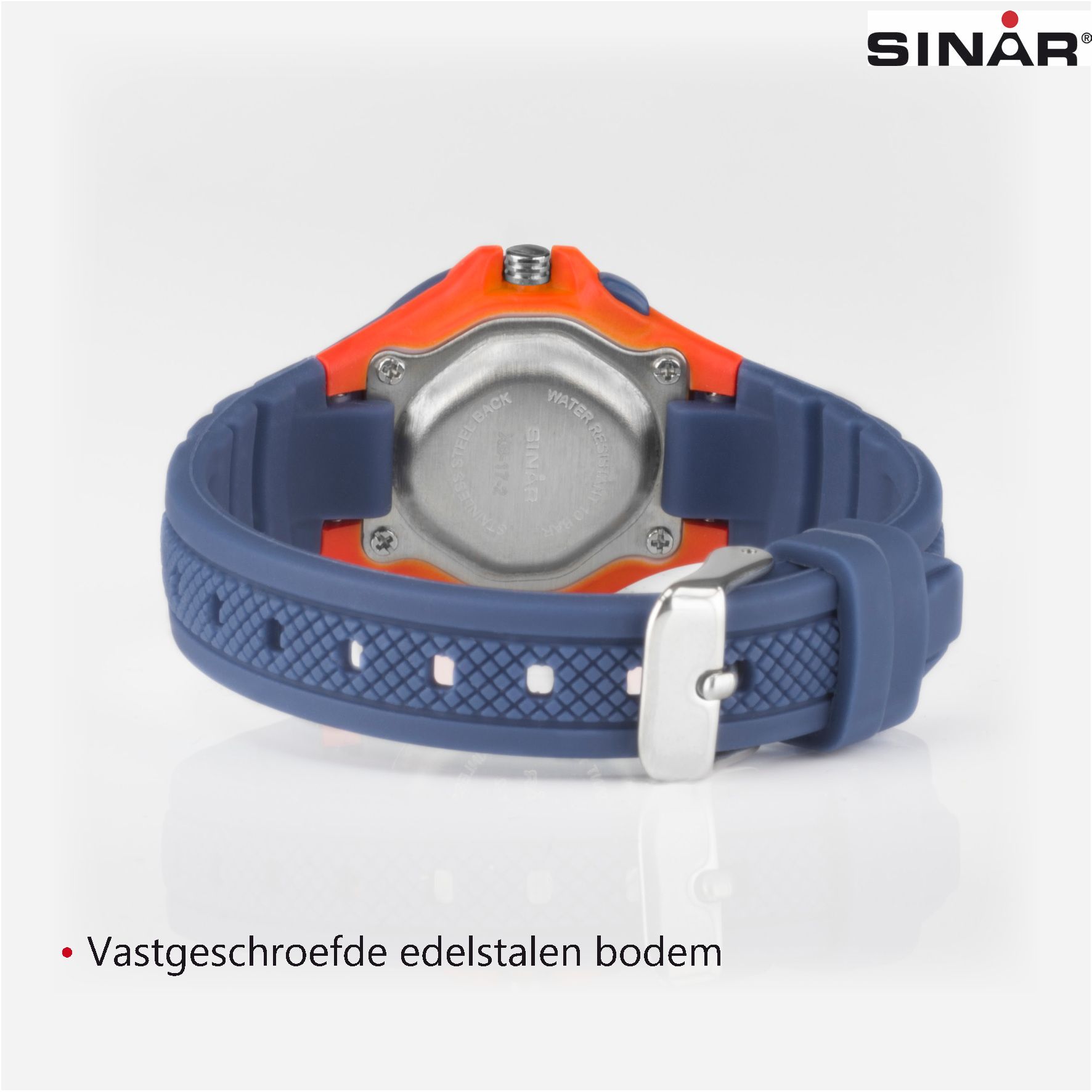 - Blauw/Oranje Horloge XB-17-2 - SINAR 27 11,5-17 - Analoog - cm mm