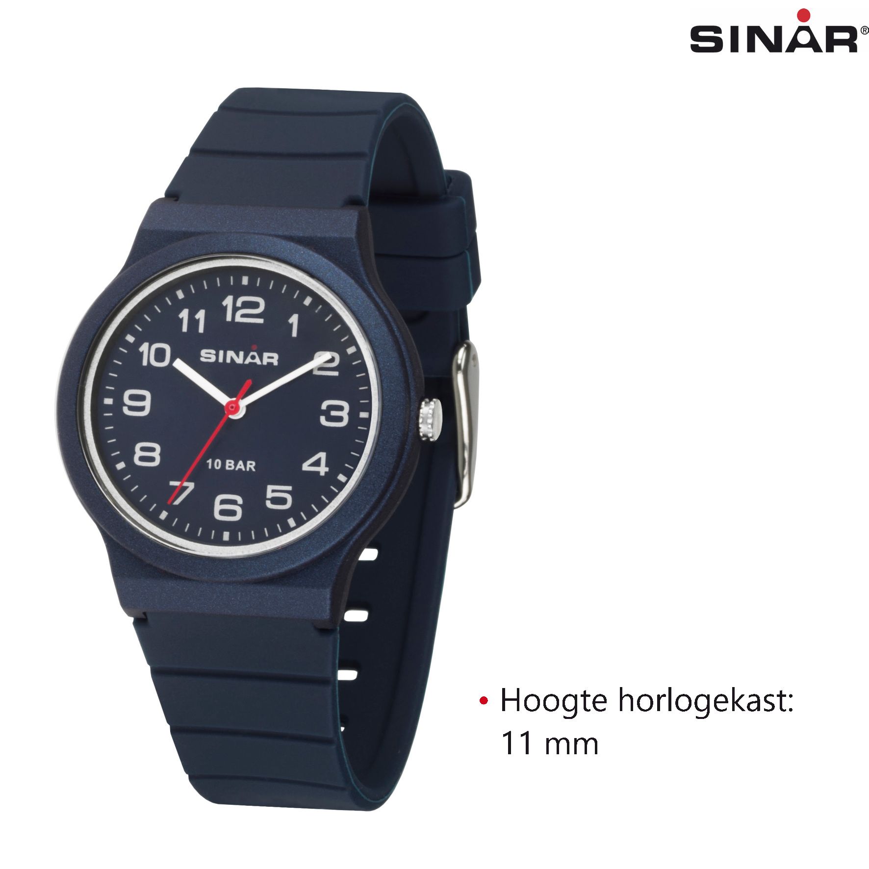 SINAR Analoog Horloge - 34 - - 13-18 mm XB-18-22 - cm Blauw