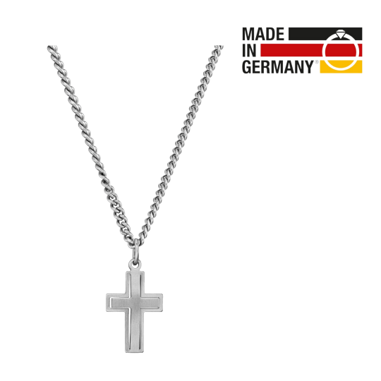Traveller Kreuz mit Kette - Herren - Made in Germany - Edelstahl