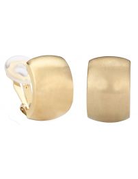 Traveller Clip-on Earrings - Gold coloured - Matted - Half Hoops - Gold...