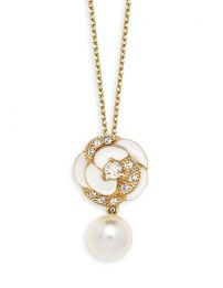 Grossé Necklace - Blanc Camelia - Gold Coloured - Pearl - Cream - Crystals -...