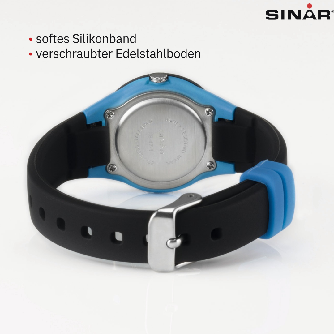 SINAR Mädchen-Armbanduhr Jugenduhr Sportuhr Outdoor Digital Quarz 10 bar  mit Silikonband und Licht Grau Pink XE-64-8 : : Fashion